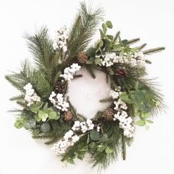 Natural Snowberry Pinecone Wreath 55cm