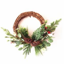 Natural Pinecone Twig Wreath 60cm