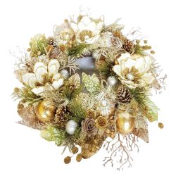 Gold Wreath With Poinsettia