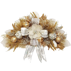 Gold And Silver Swag With Beaded Baubles
