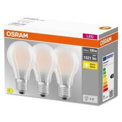 Osram 11W E27 Led Gls Frosted Filament A 3 Pack