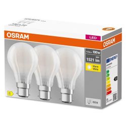 Osram 11W B22 Led Gls Frosted Filament A 3 Pack
