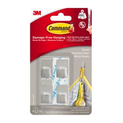 3M Command Small Stainless Steel Metal Hooks