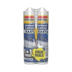 Soudal Easy Sealant Bathroom & Kitchen 290Ml X2