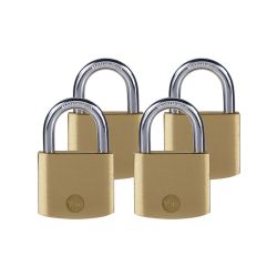 Yale 40mm Brass Padlock (Pack of 4)