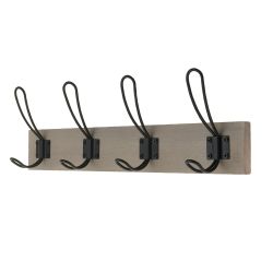4 Black Wire Hooks on Light Grey Ash Board