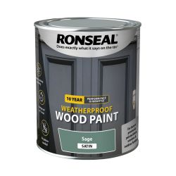 Ronseal 10Yr Weatherproof Paint Sage Satin 750Ml