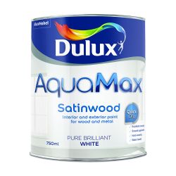 Dulux Aquamax Satinwood Pure Brilliant White 750Ml