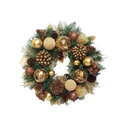 Wreath with Acorns Gold 53cm