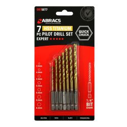 7PC QUICK CHUCK TIN COATED HSS DRILL BIT SET