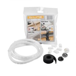 D-Line Desk Cable Tidy Accessory Pack - White