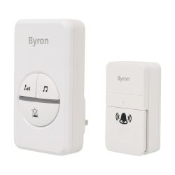 Byron 100m Kinetic Wireless Doorbell Set White