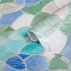 D-C-Fix Self Adhesive Lisbon Blue Frosted Window 2m x 45cm