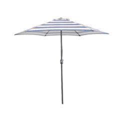 Aluminium & Steel Parasol Navy & White  Stripe 2.7m