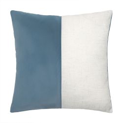 Velvet & Linen Blend Contrast Navy Cushion