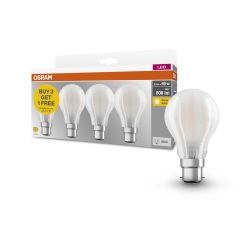 Osram Gls 60W Frosted Fillament B22D Warm White 3 Pack