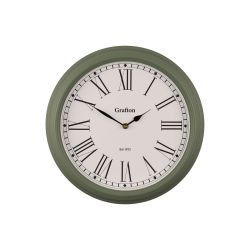 Wall Clock Green Off White 35Cm