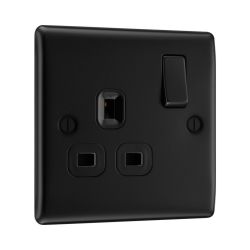 Bg Nexus Matt Black 13A Single Socket
