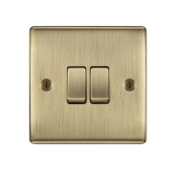 Bg Nexus Antique Brass 20A Double 2 Way Switch