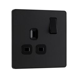 Bg Evolve Matt Black 13A Single Socket