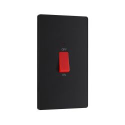 Bg Evolve Matt Black 45A Dp Cooker Switch + Led