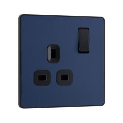 Bg Evolve Matt Blue 13A Single Socket