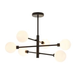 Casa Cross-Arm 6 Light Ceiling Pendant - Black