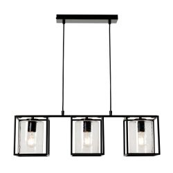 Conza Industrial Cube 3 Light Diner - Black