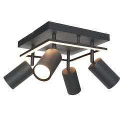 Odeo 4 Light Plate Adjustable Spotlight - Black