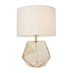 Luga Geometric Champagne Panel Base Table Lamp