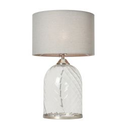 Sasso Swirl Ribbed Glass Base Table Lamp