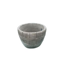 Stone Barrel Garden Pot Ornament 30cm