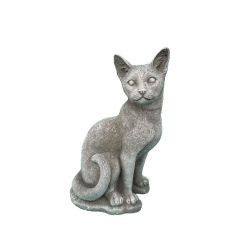 Stone Sitting Cat Ornament 41cm