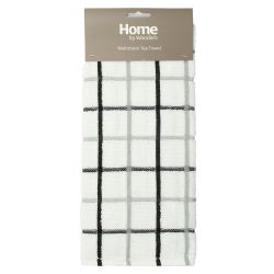 Multicheck Tea Towel Black And Grey