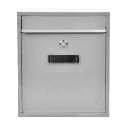 CONTEMPORARY POST BOX SILVER METALLIC