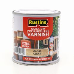 Rustins Quick Dry Polyurethane Varnish Gloss Clear 250Ml