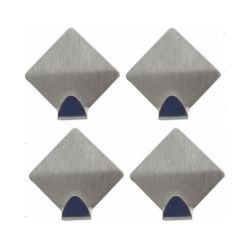 Rhombus Hook Self Adhesive Stainless Steel 4 Pack