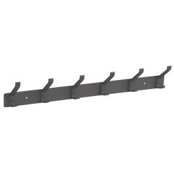 6 Hook Coat Rail - Matt Black Aluminium