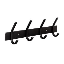 4 Hook Rail - Black Stainless Steel