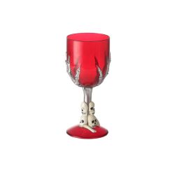 Skeleton Hand Goblet with Skull Red 38cm