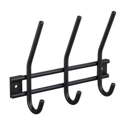 3 Hook Matt Black Hook Rail