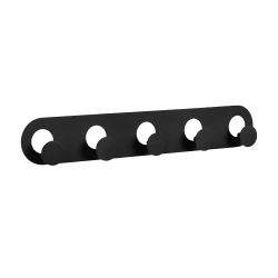 5 Round Hook Rail Matt Black