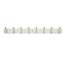 8 Hook Rail Cream & Matt Nickel - 850x70mm