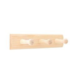 3 Hook Rail Pine 240x50mm