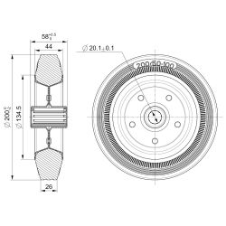 Transport Wheel Steel 200mm (8")