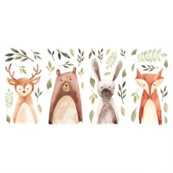 Watercolor Woodland Critters Peel And