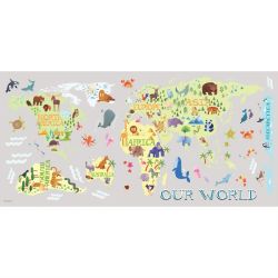 Kids World Map Peel And Stick Giant