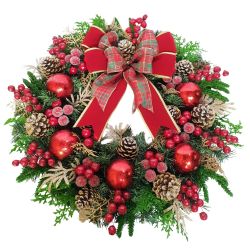 Wreath with Christmas Plaid