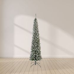 7ft Alaskan Pencil Pine Christmas Tree Green & White