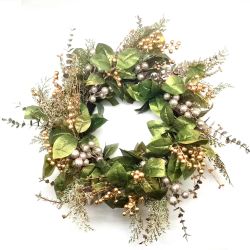Gold and Silver Berry Wreath 55cm